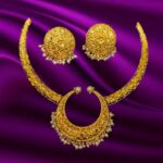 Exclusive A Sirkar Replica with Diamond Frosting work with Pearl Work Kanbala Motif Hasuli Necklace