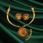 Exclusive Parashmani Jewellers Replica with Diamond Frosting Work Flower Motif Hasuli Necklace